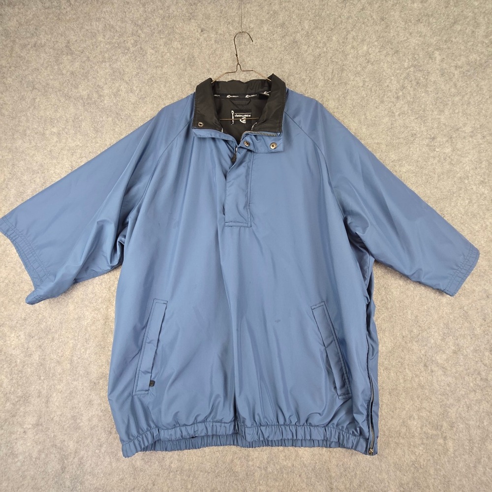 Firethorn F-Tech Mens XXL Short Sleeve Golf Windshirt Pullover Jacket Blue 11002
